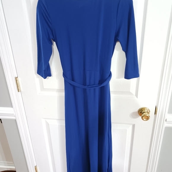 Lara long sleeve belted royal blue maxi dress - Picture 4 of 8